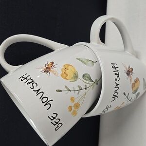 Cup Set Nature Inspired Mug BEE YOURSELF BOHO Outside Honey 2 Mugs